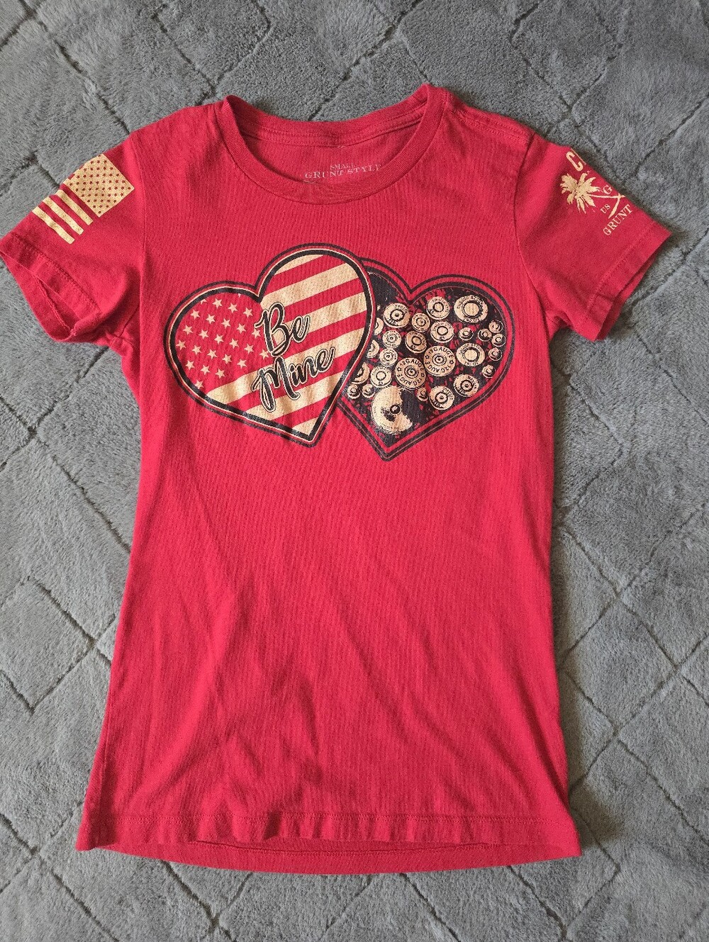 Womens Grunt Style Red 'Be Mine' Heart Graphic Tee